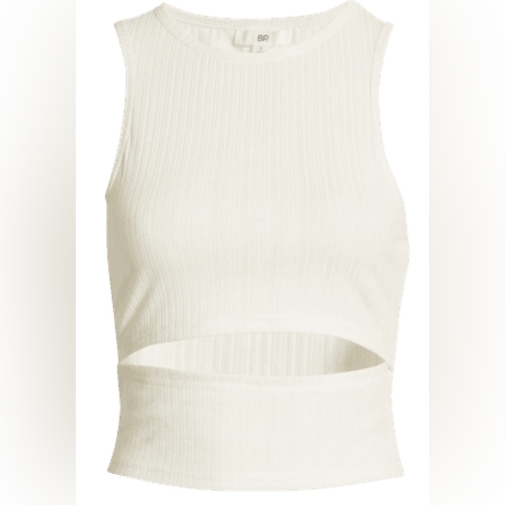 White Sleeveless Cutout Top